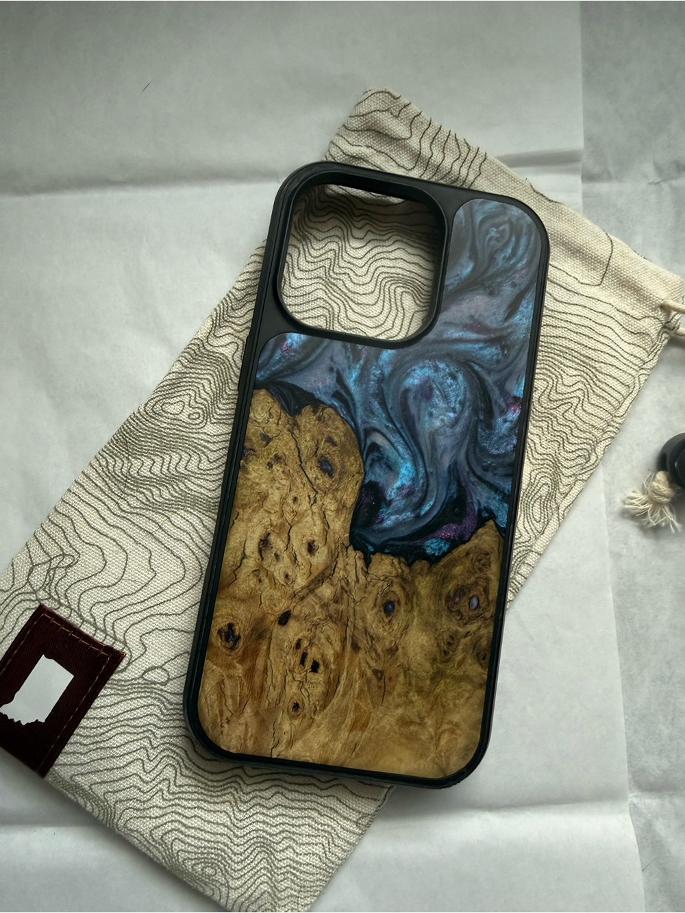 CARVED iPhone 16 pro one of one wood+resin case